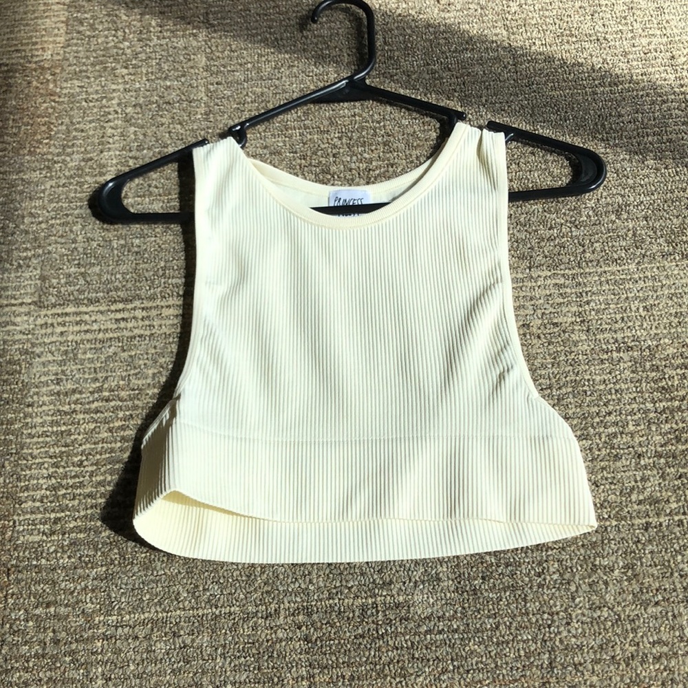 White cropped tank top